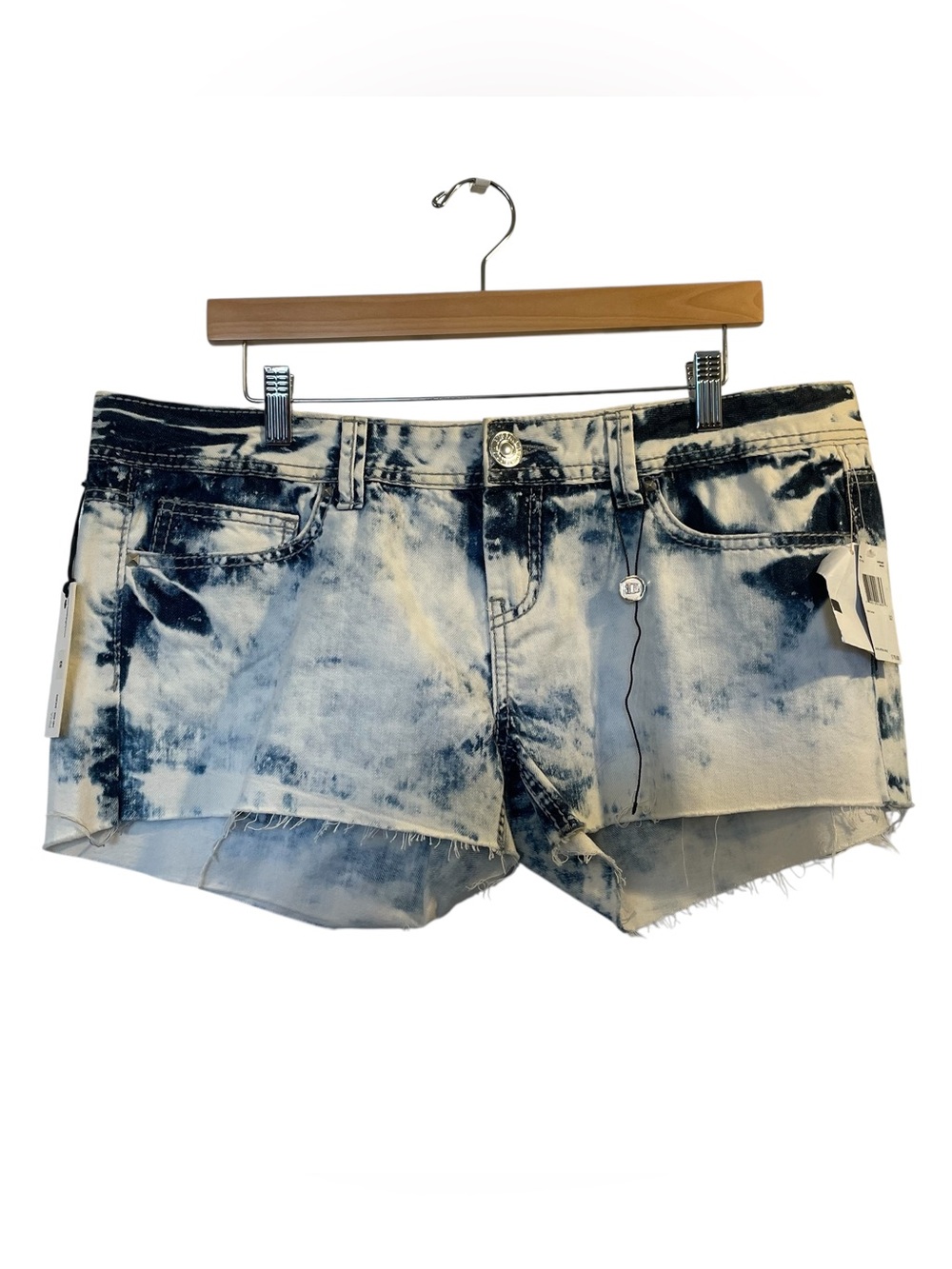 BUFFALO JEANS DAVID BITTON Tie Dye Blue Distressed Cut Off Shorts NWT - Size 32